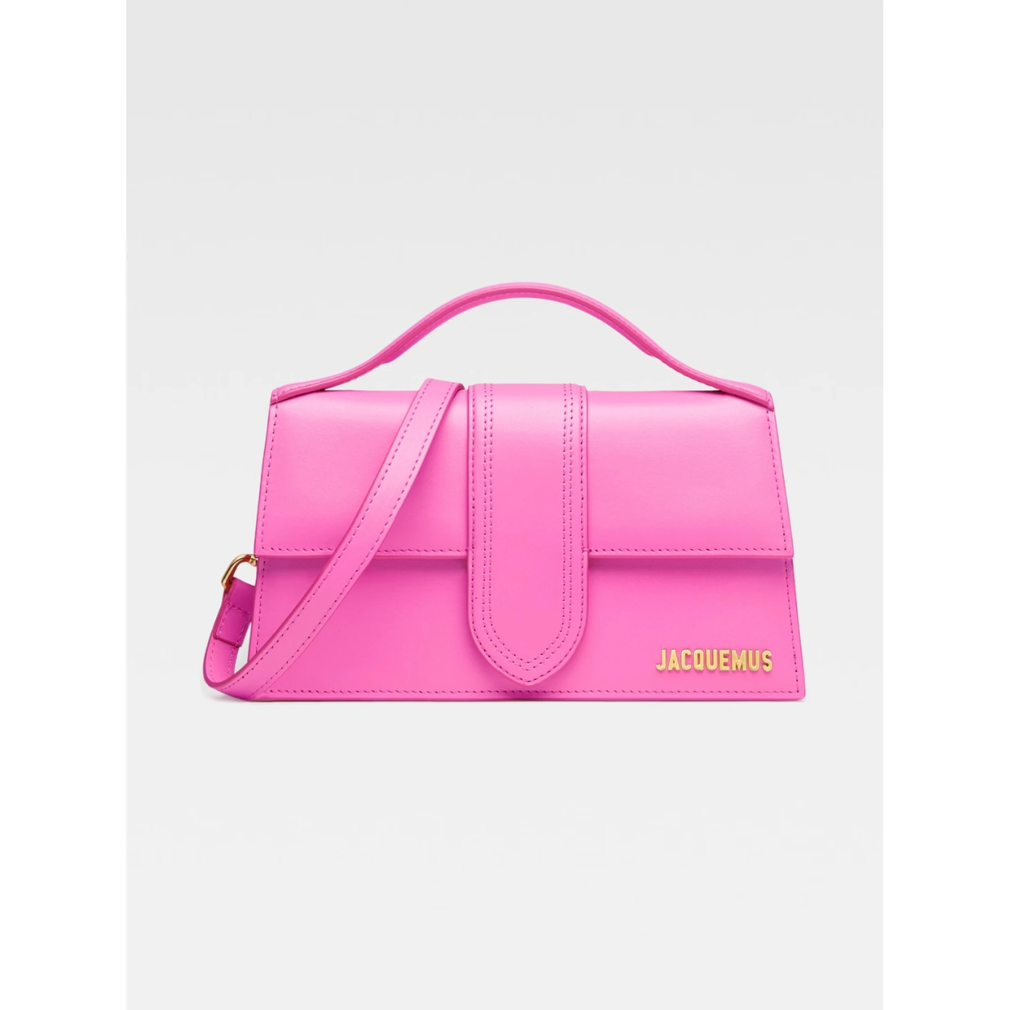 Neon Pink Leather Le Grand Bambino Handbag