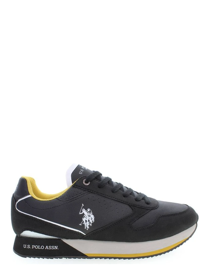 Black Polyester Men Sneaker