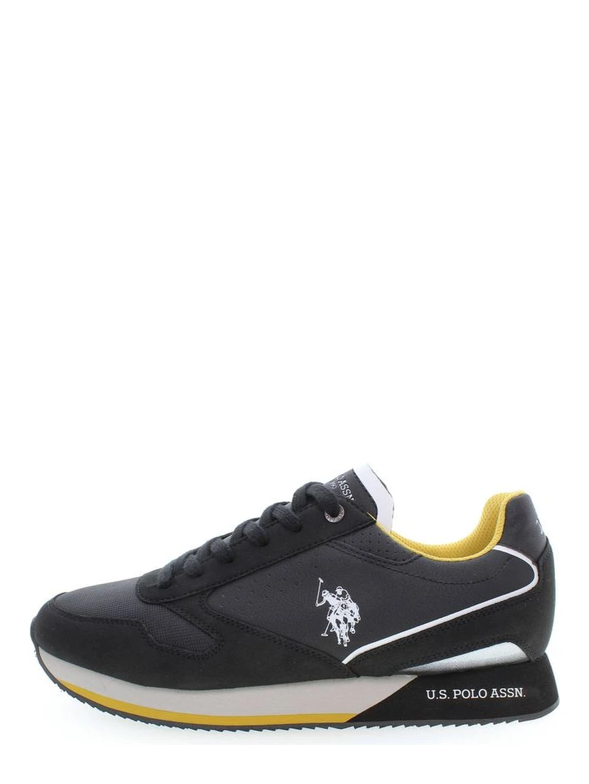 Black Polyester Men Sneaker