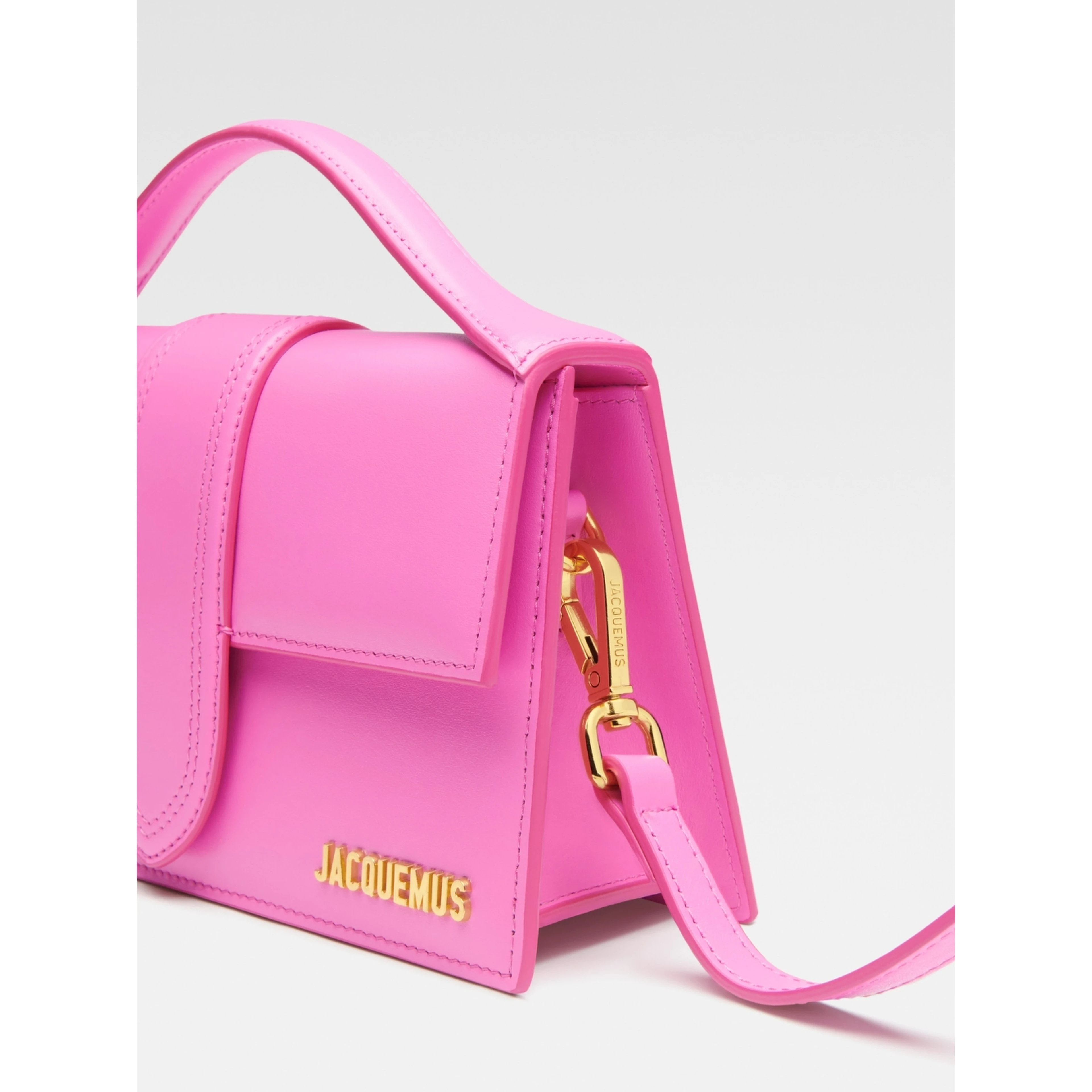 Neon Pink Leather Le Grand Bambino Handbag