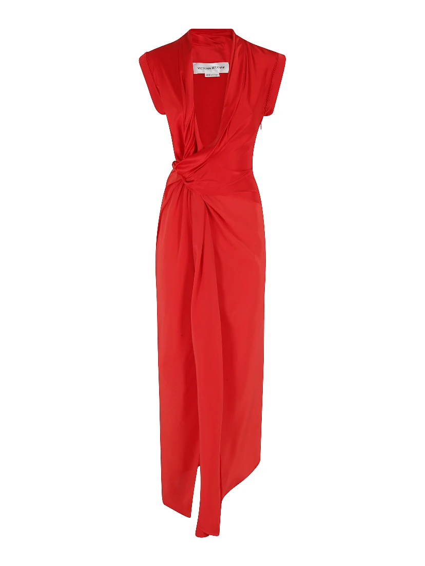 ASYMMETRIC TWIST DETAIL DRESS