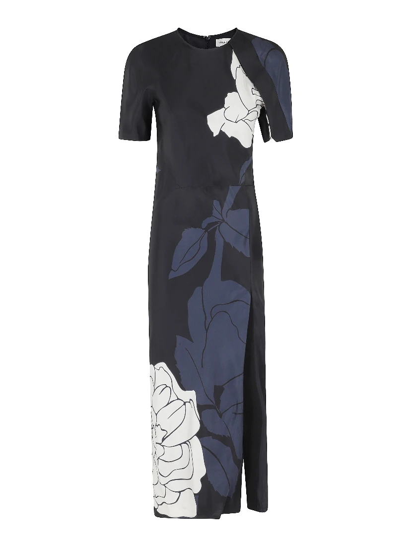 SPLIT HEM DETAIL MIDI DRESS