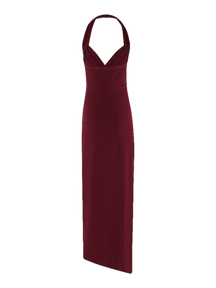 HALTER SWEETSHIRT SIDE DRAPE GOWN alternative