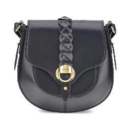 حقيبة كتف بوس توروس من جلد العجل الأسود