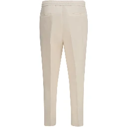 Beige Linen Casual Pants