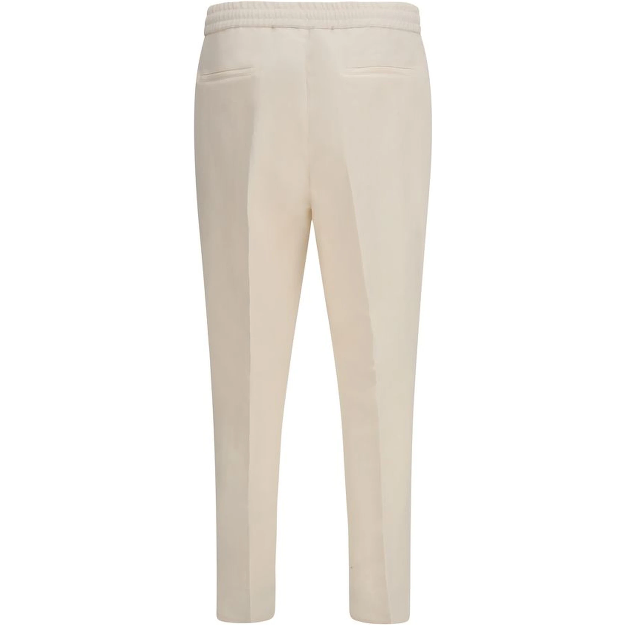 Beige Linen Casual Pants