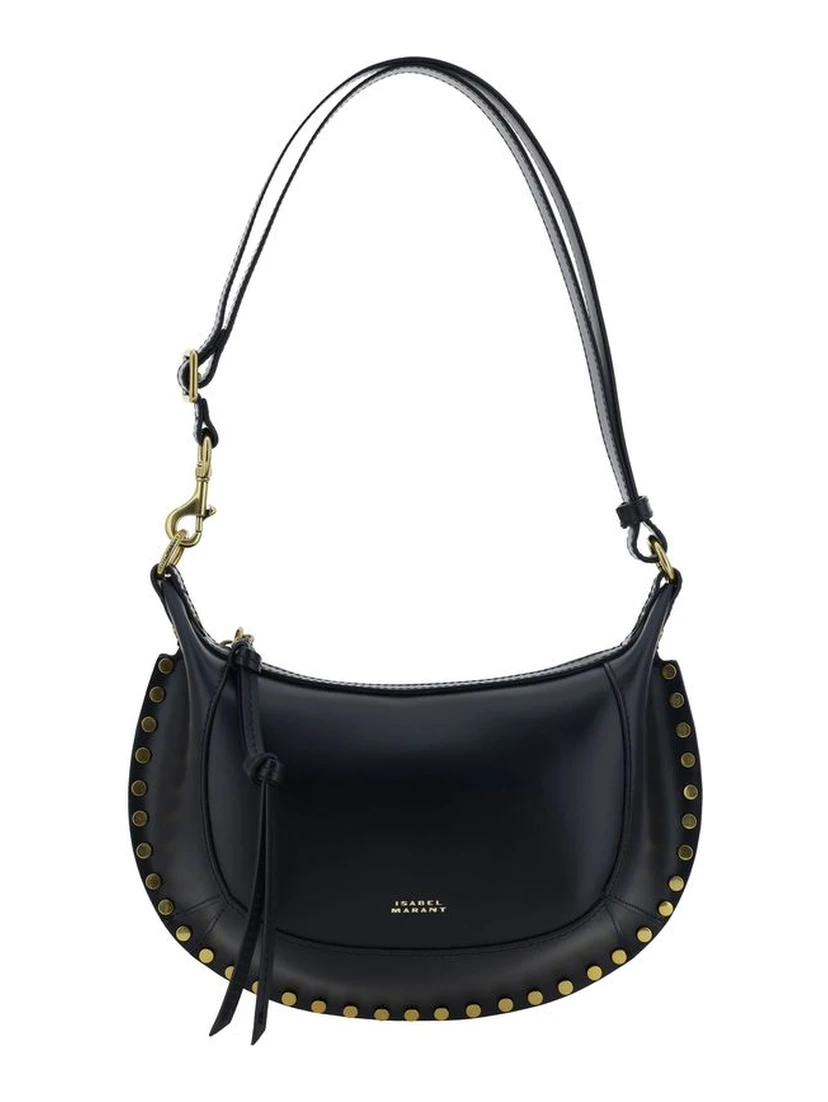 حقيبة كتف بوس توروس من جلد العجل الأسود