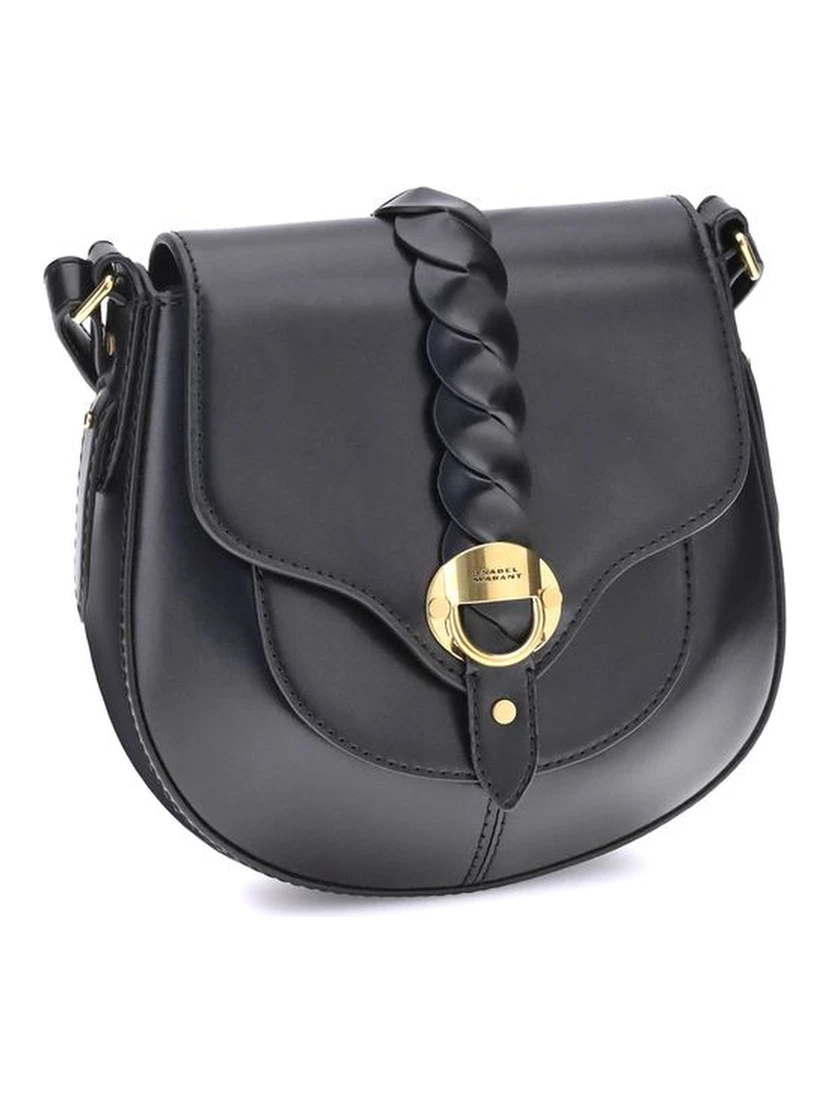 حقيبة كتف بوس توروس من جلد العجل الأسود