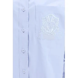 قميص قطني أزرق بنقشة