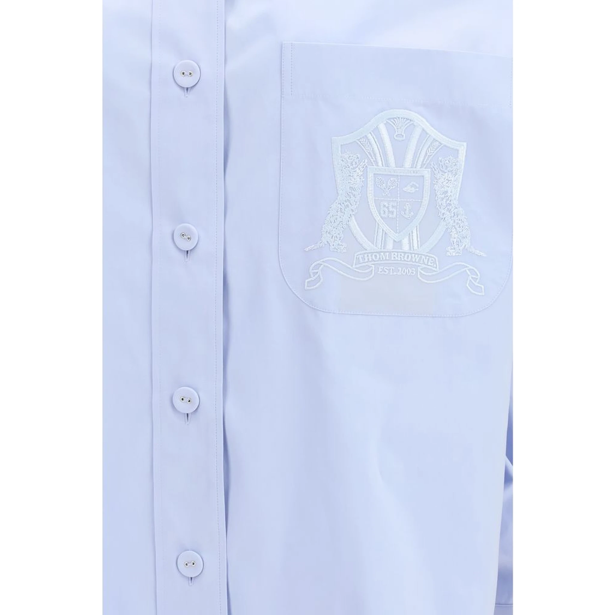 قميص قطني أزرق بنقشة