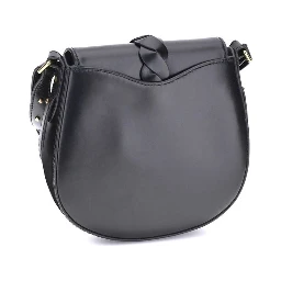 حقيبة كتف بوس توروس من جلد العجل الأسود