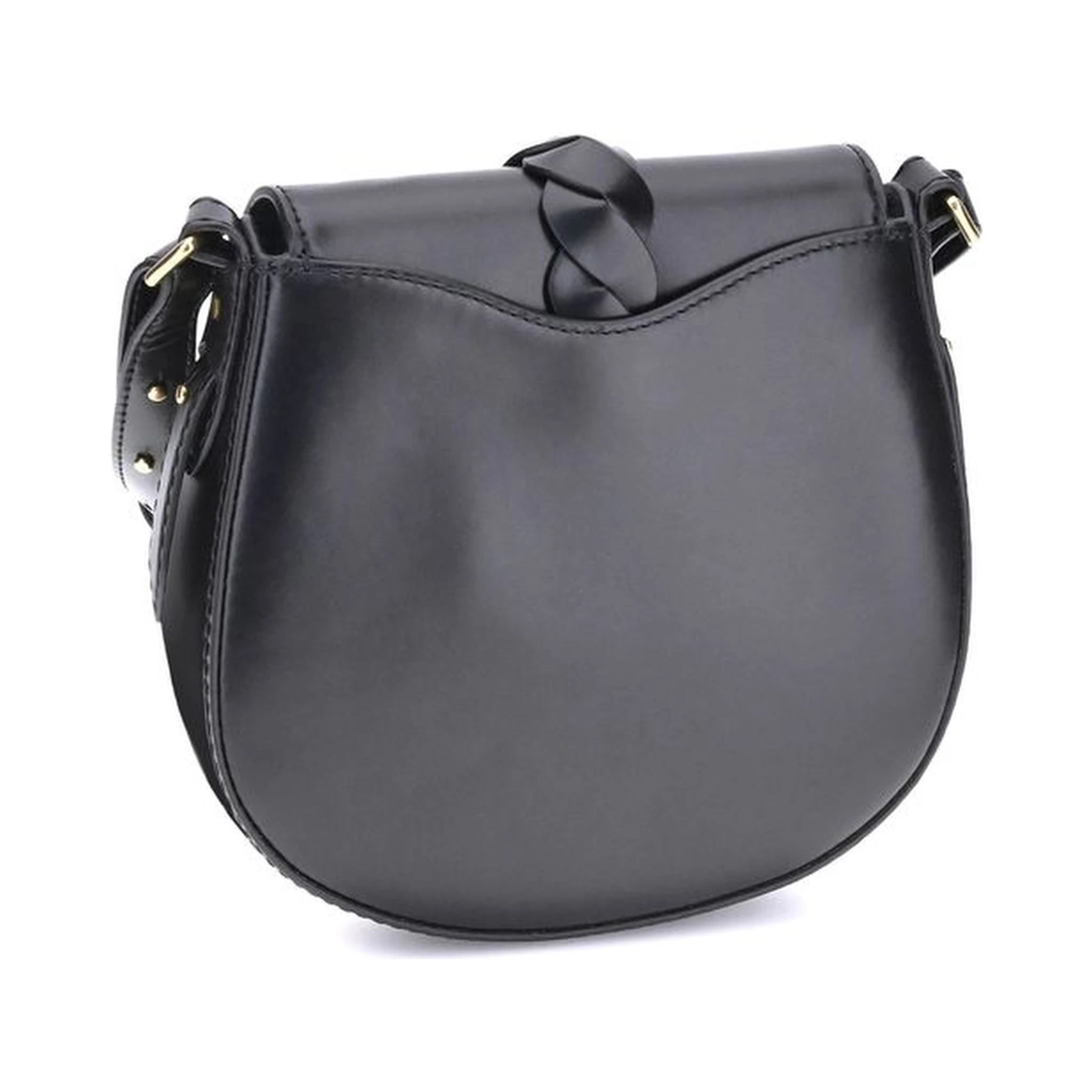 حقيبة كتف بوس توروس من جلد العجل الأسود