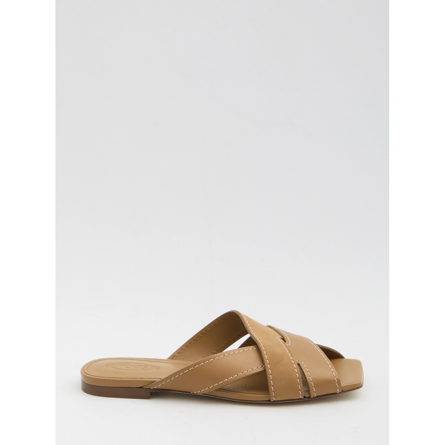 Smooth and suede leather slides