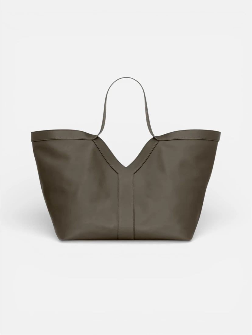 Y leather tote bag