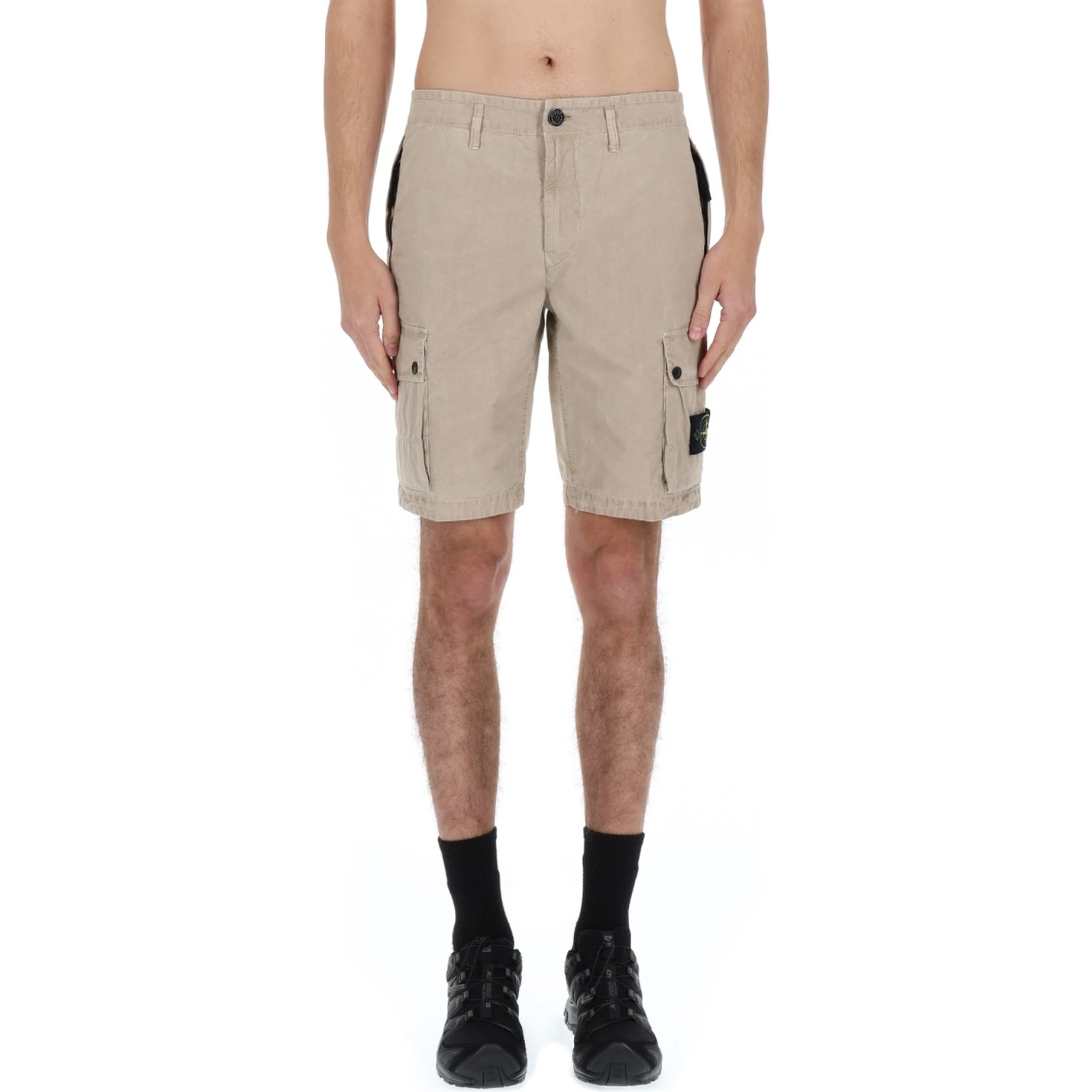 CARGO SHORTS WITH LOGO PATCH