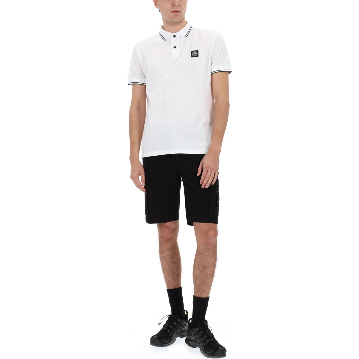 CARGO SHORTS WITH LOGO PATCH