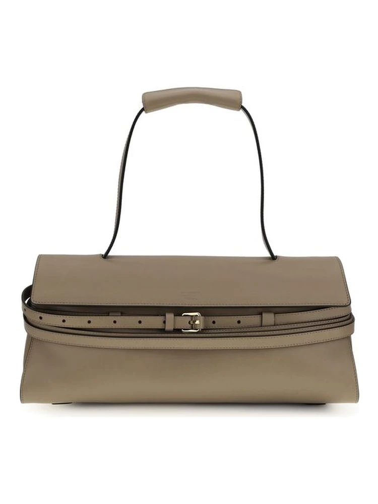 Beige Calf Leather Bos Taurus Handbag