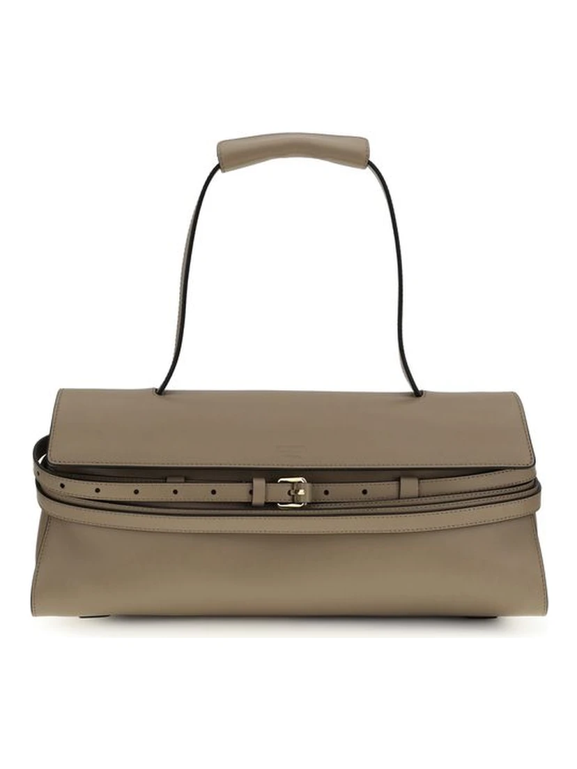 Beige Calf Leather Bos Taurus Handbag