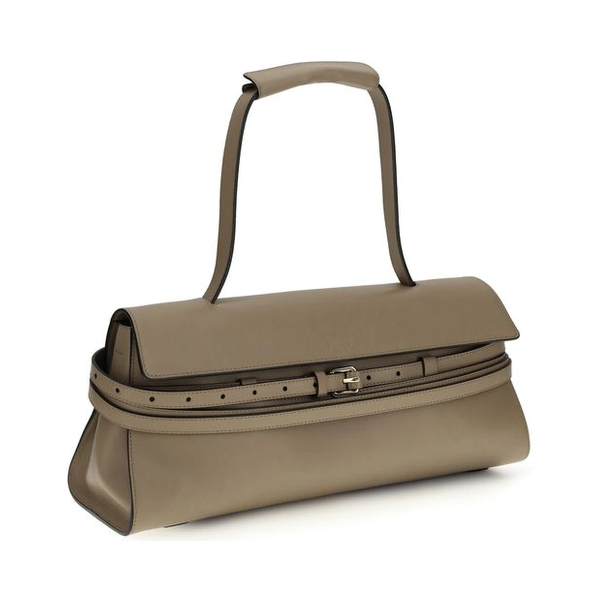 Beige Calf Leather Bos Taurus Handbag