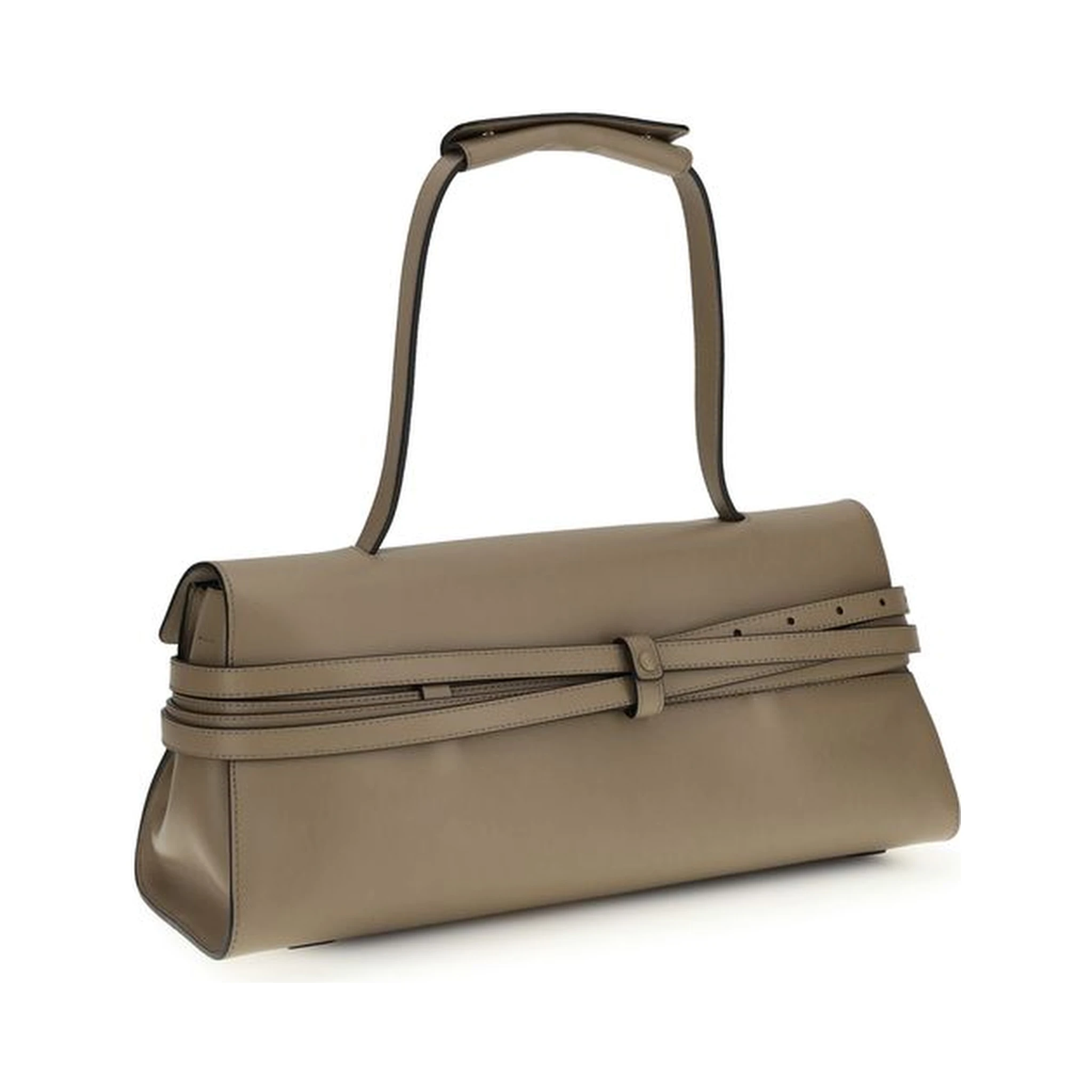 Beige Calf Leather Bos Taurus Handbag