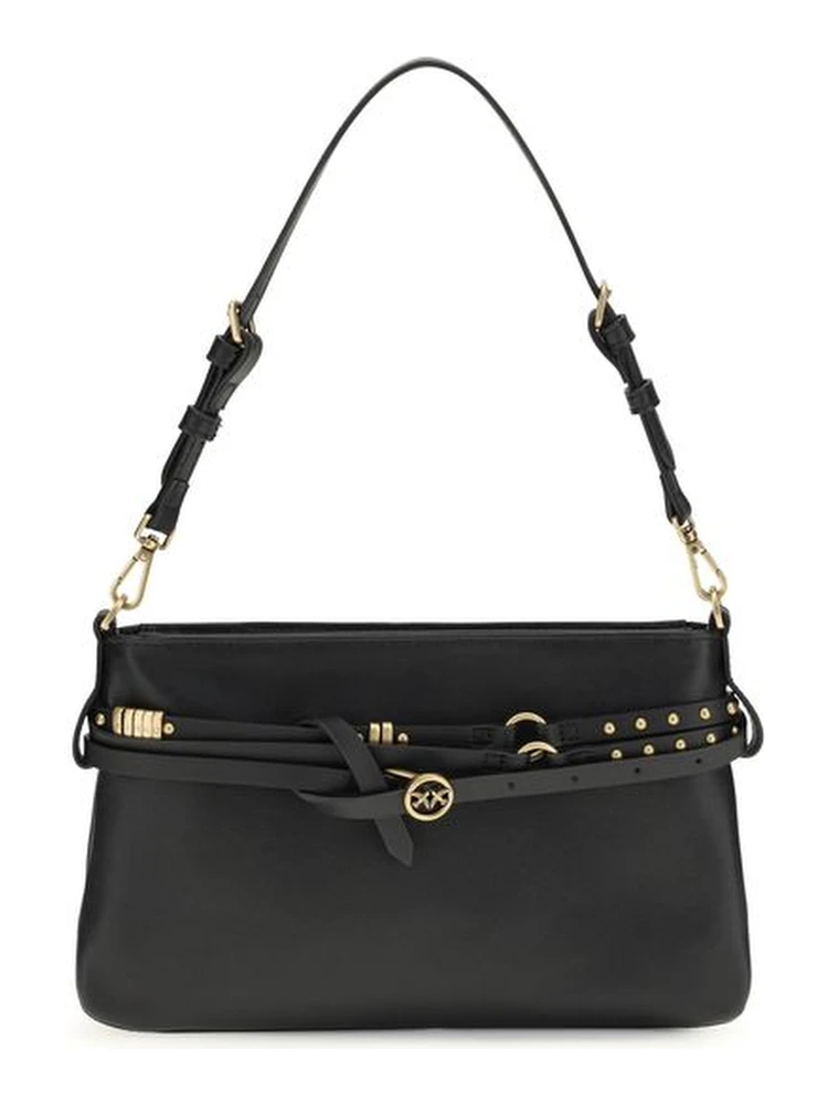 حقيبة كتف بوس توروس من جلد العجل الأسود