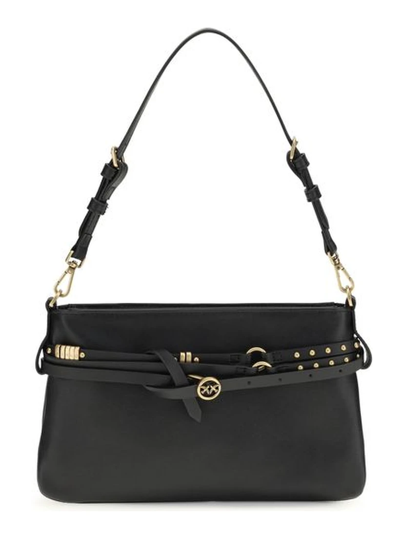 حقيبة كتف بوس توروس من جلد العجل الأسود