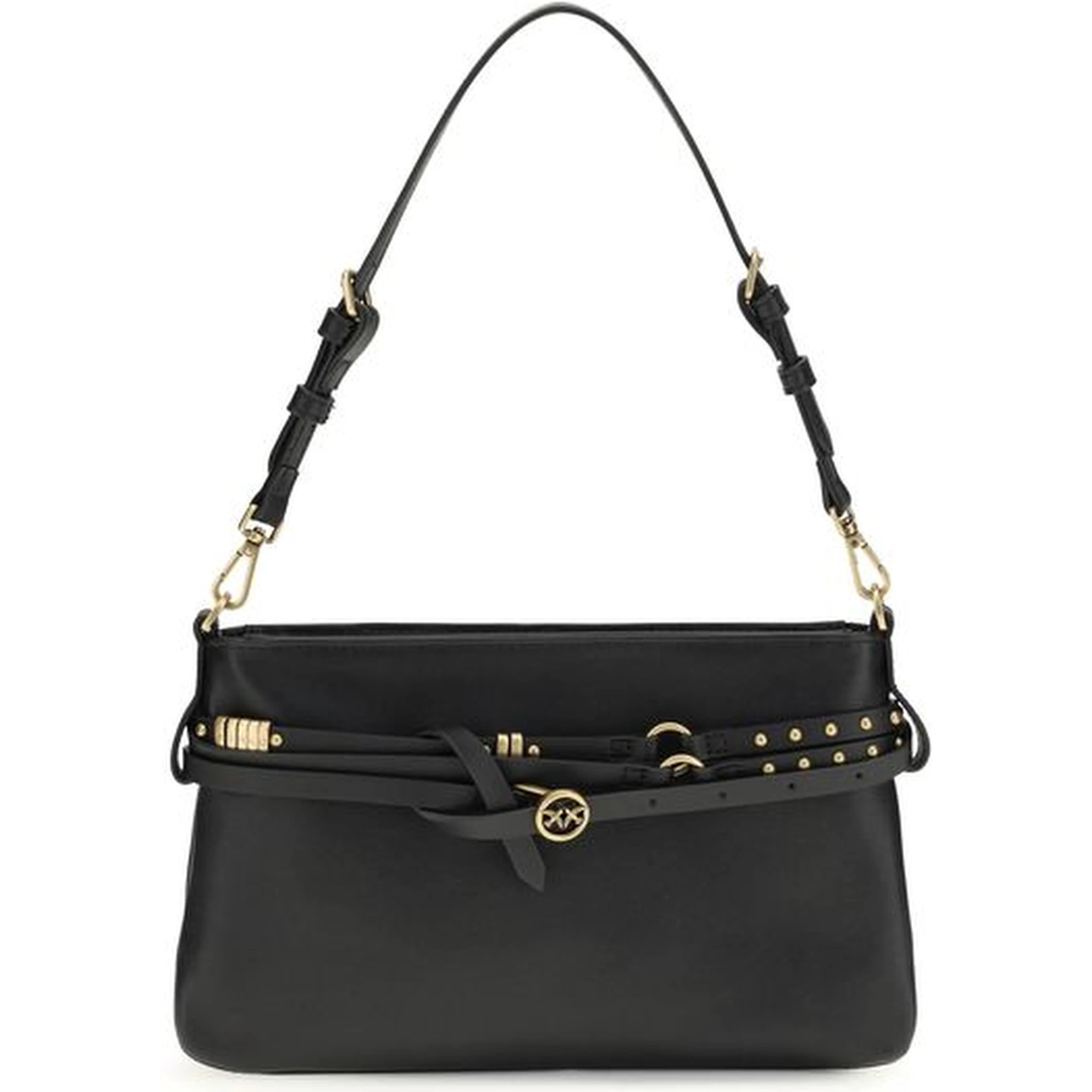 حقيبة كتف بوس توروس من جلد العجل الأسود