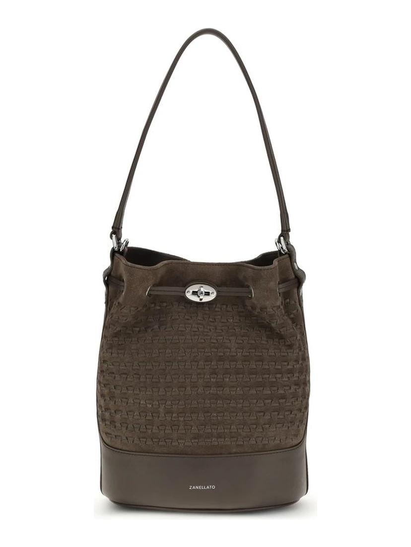 Brown Calf Leather Bos Taurus Backet Bag