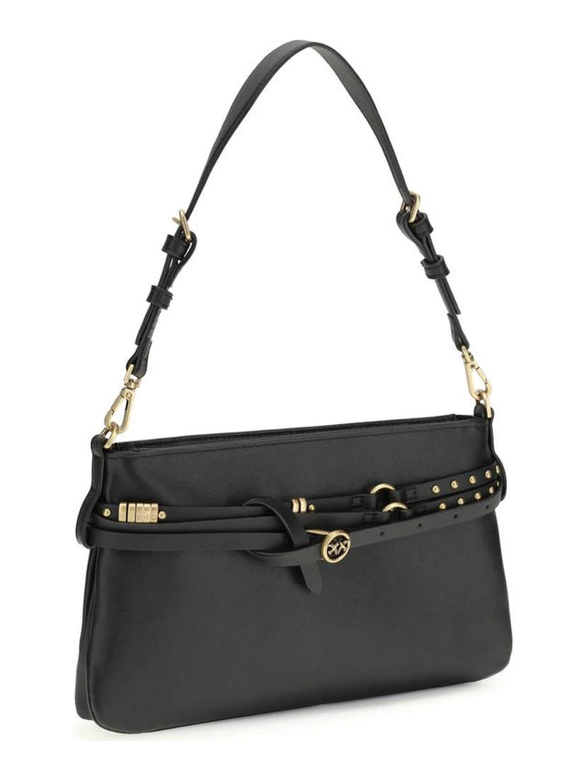 حقيبة كتف بوس توروس من جلد العجل الأسود