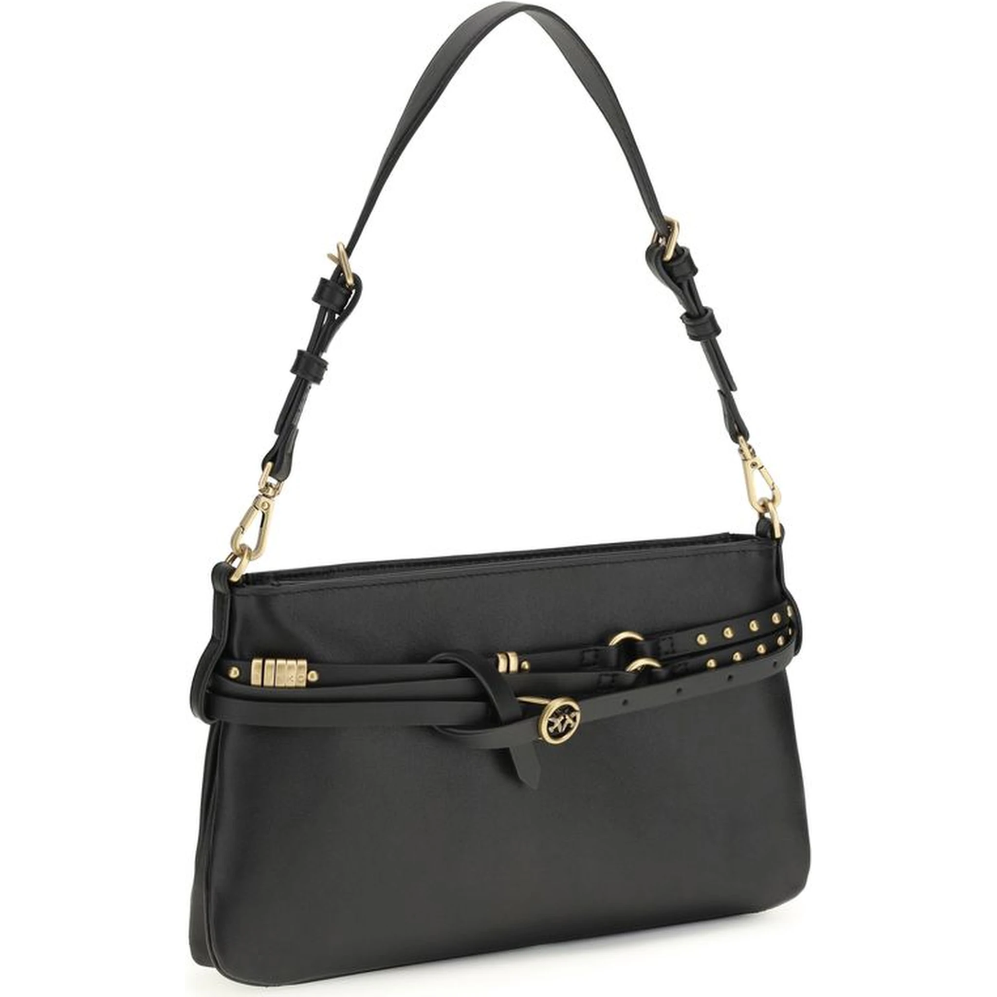 حقيبة كتف بوس توروس من جلد العجل الأسود