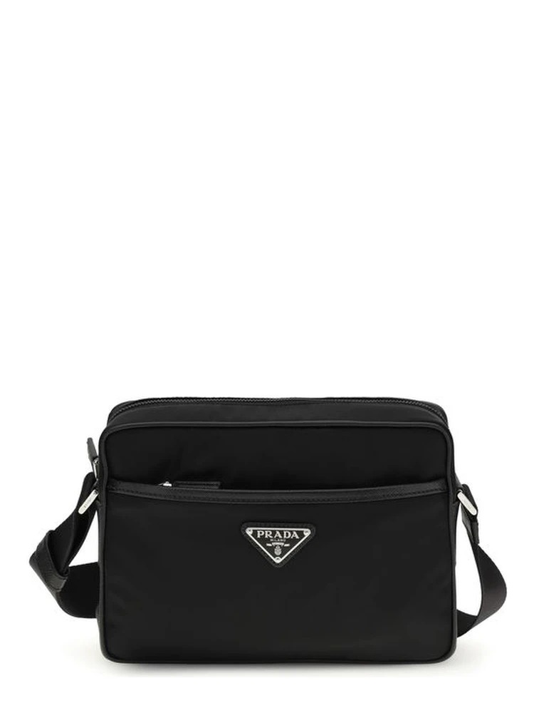 Black Recycled Polyamide Shoulder Bag