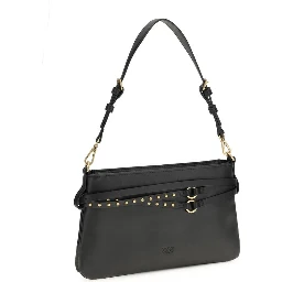 حقيبة كتف بوس توروس من جلد العجل الأسود