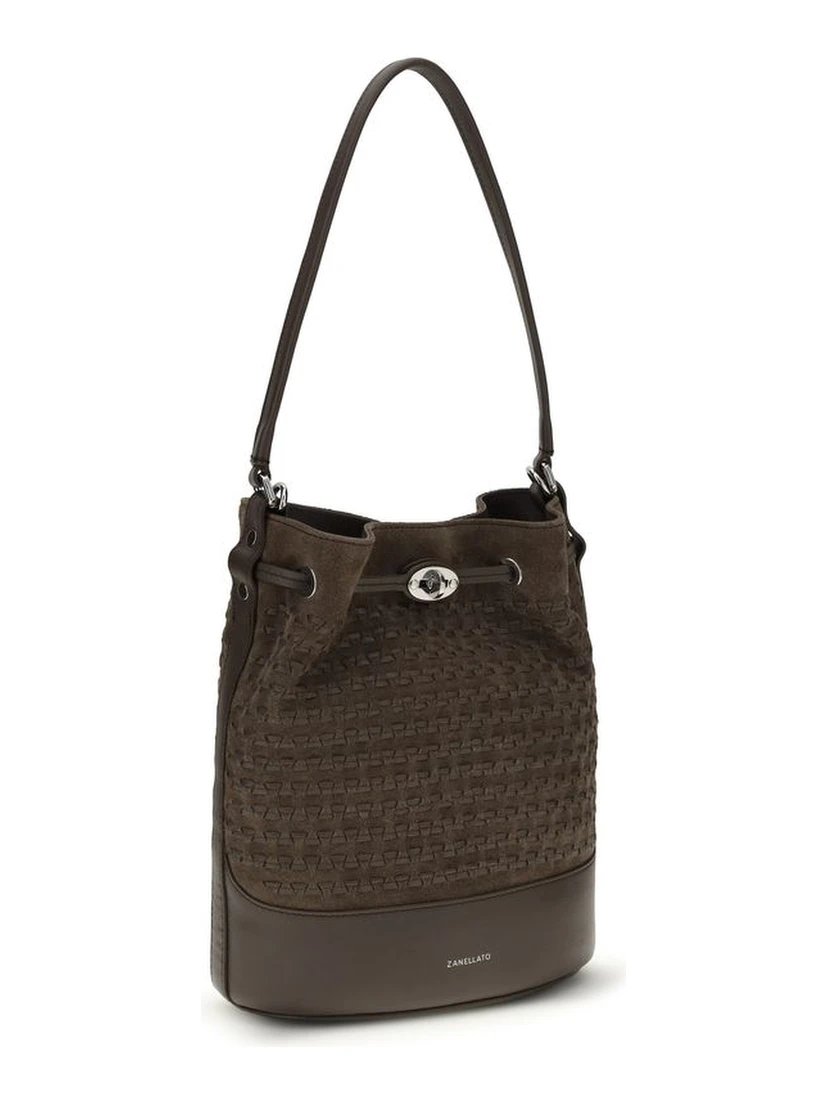 Brown Calf Leather Bos Taurus Backet Bag