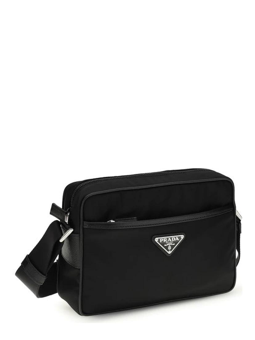Black Recycled Polyamide Shoulder Bag