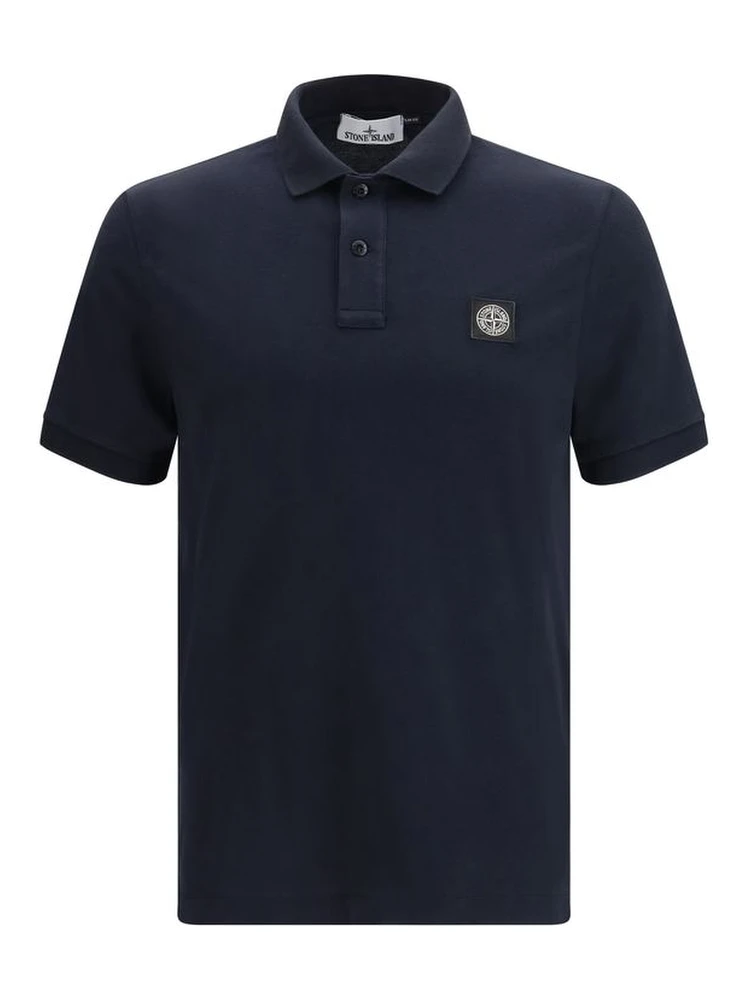 Blue Cotton Polo Shirt
