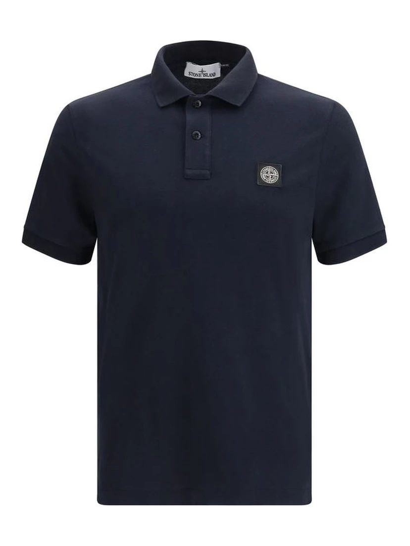 Blue Cotton Polo Shirt