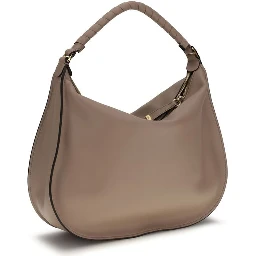 Beige Calf Leather Bos Taurus Shoulder Bag