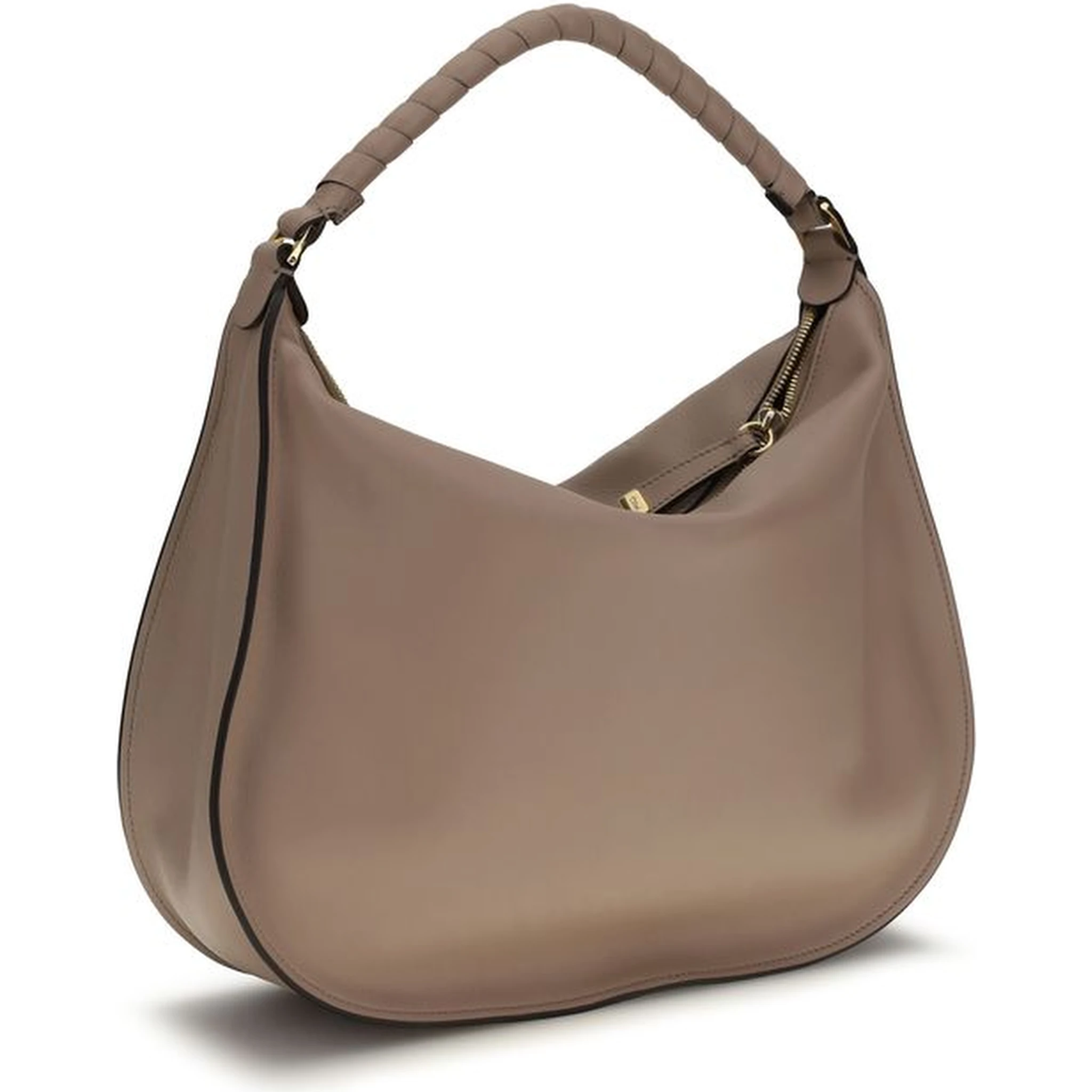 Beige Calf Leather Bos Taurus Shoulder Bag