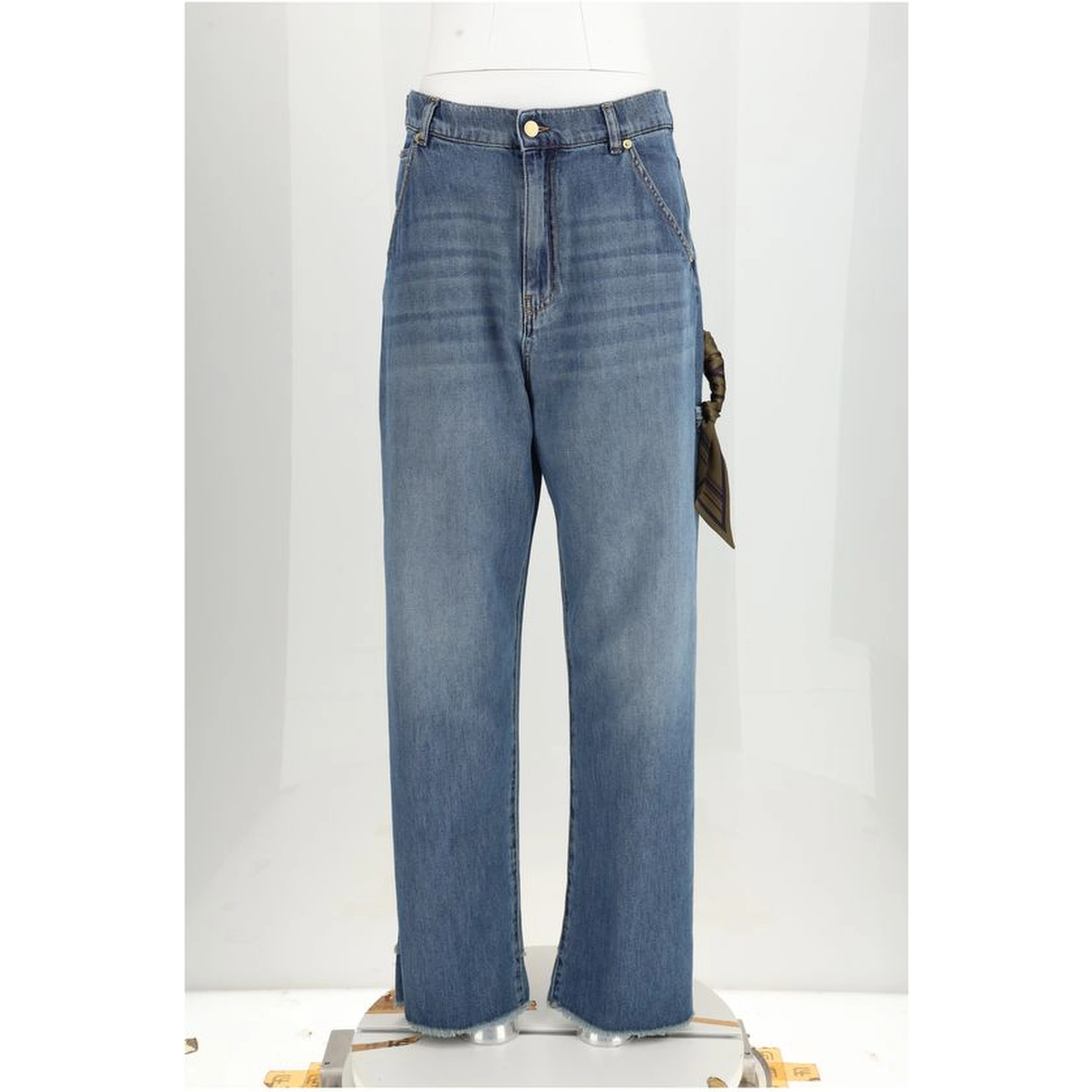 Blue Cotton Relaxed Fit Jeans