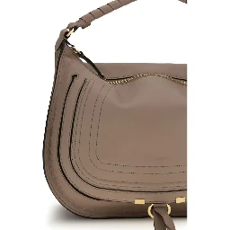Beige Calf Leather Bos Taurus Shoulder Bag