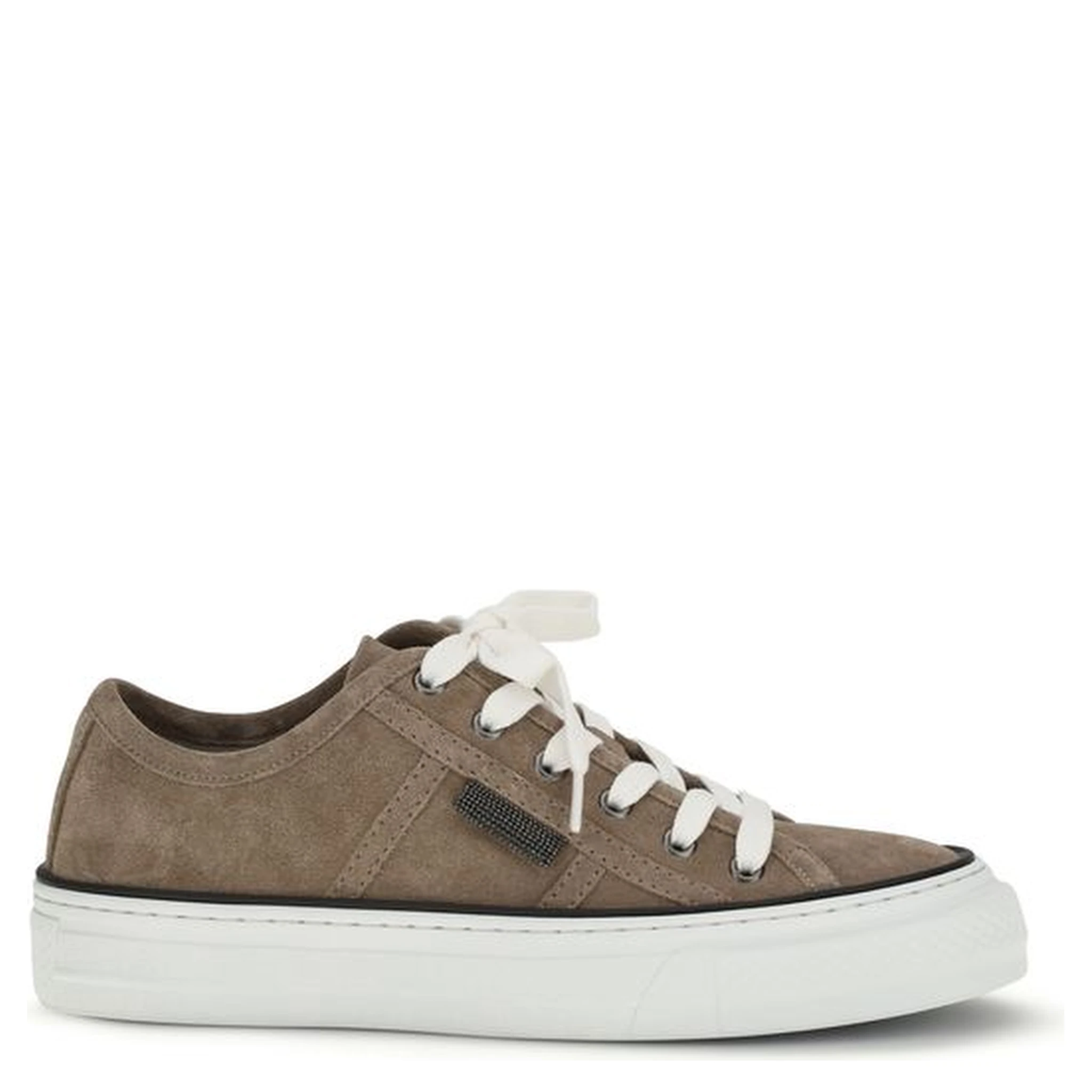 Beige Calf Leather Bos Taurus Low Top Sneakers