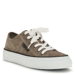 Beige Calf Leather Bos Taurus Low Top Sneakers