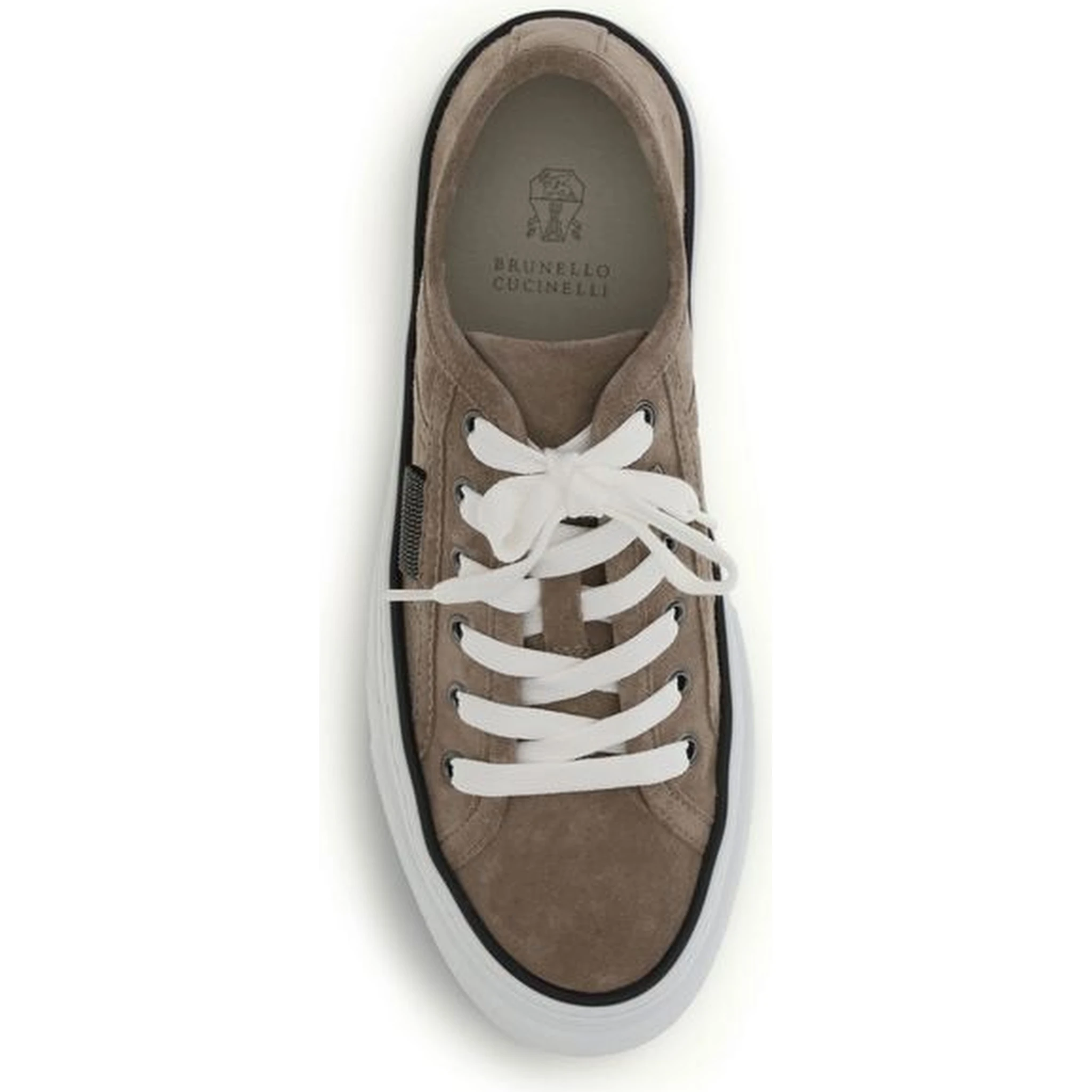 Beige Calf Leather Bos Taurus Low Top Sneakers