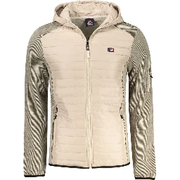 Beige Polyester Men's Jacket