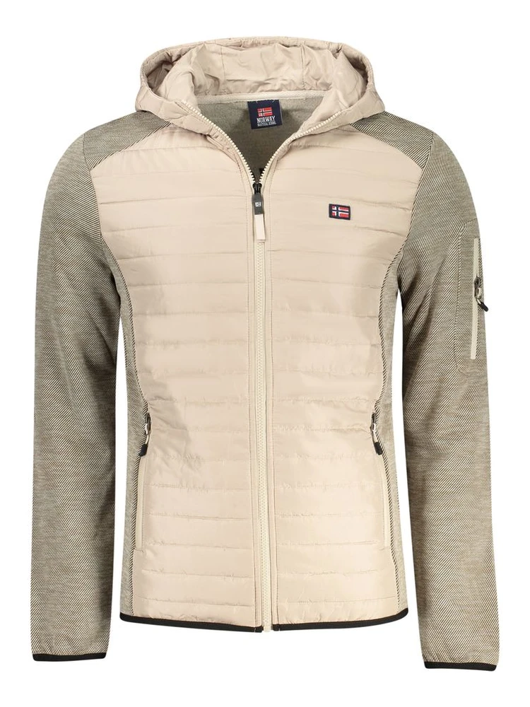 Beige Polyester Men's Jacket