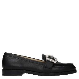 حذاء لوفر أسود من الجلد سهل الارتداء