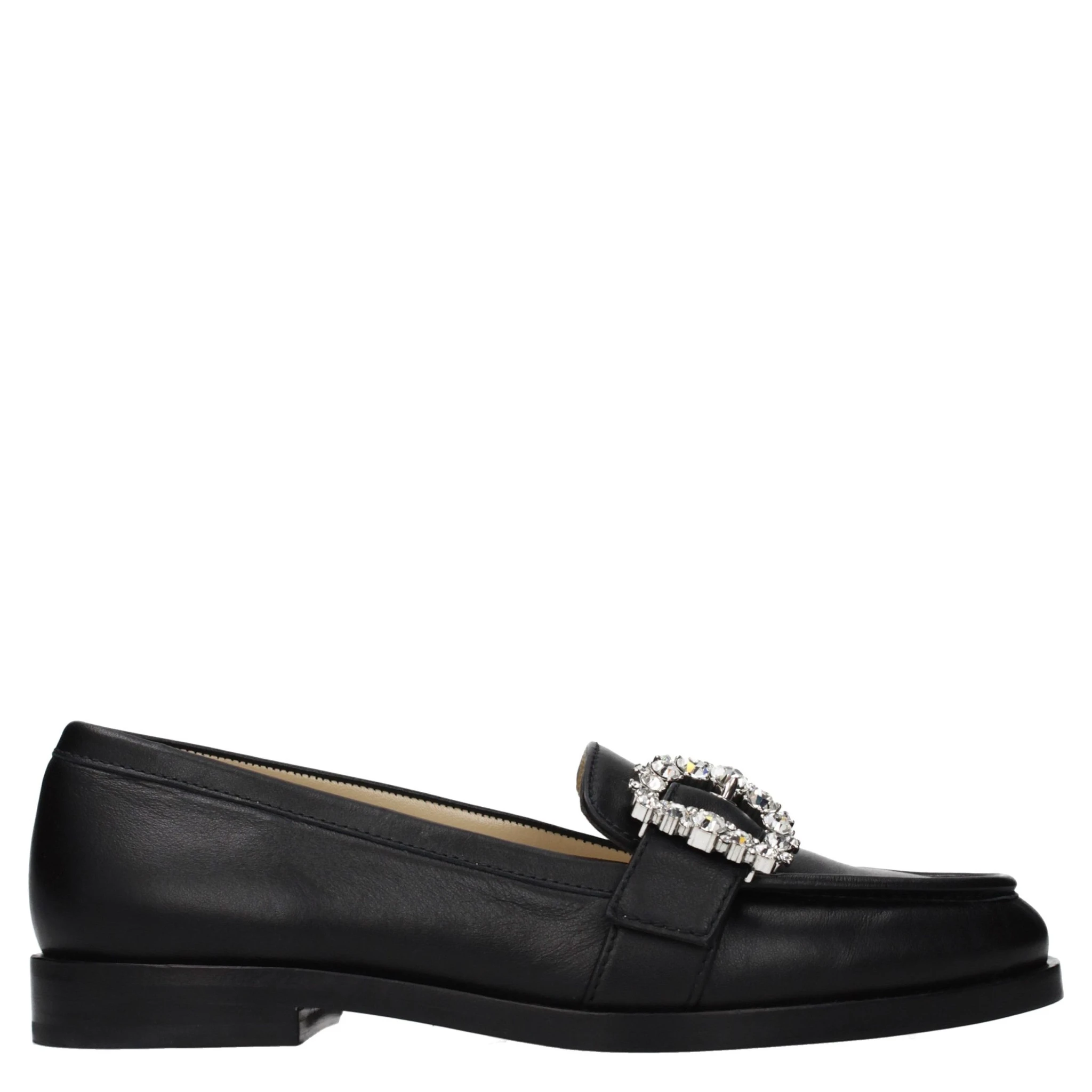 حذاء لوفر أسود من الجلد سهل الارتداء