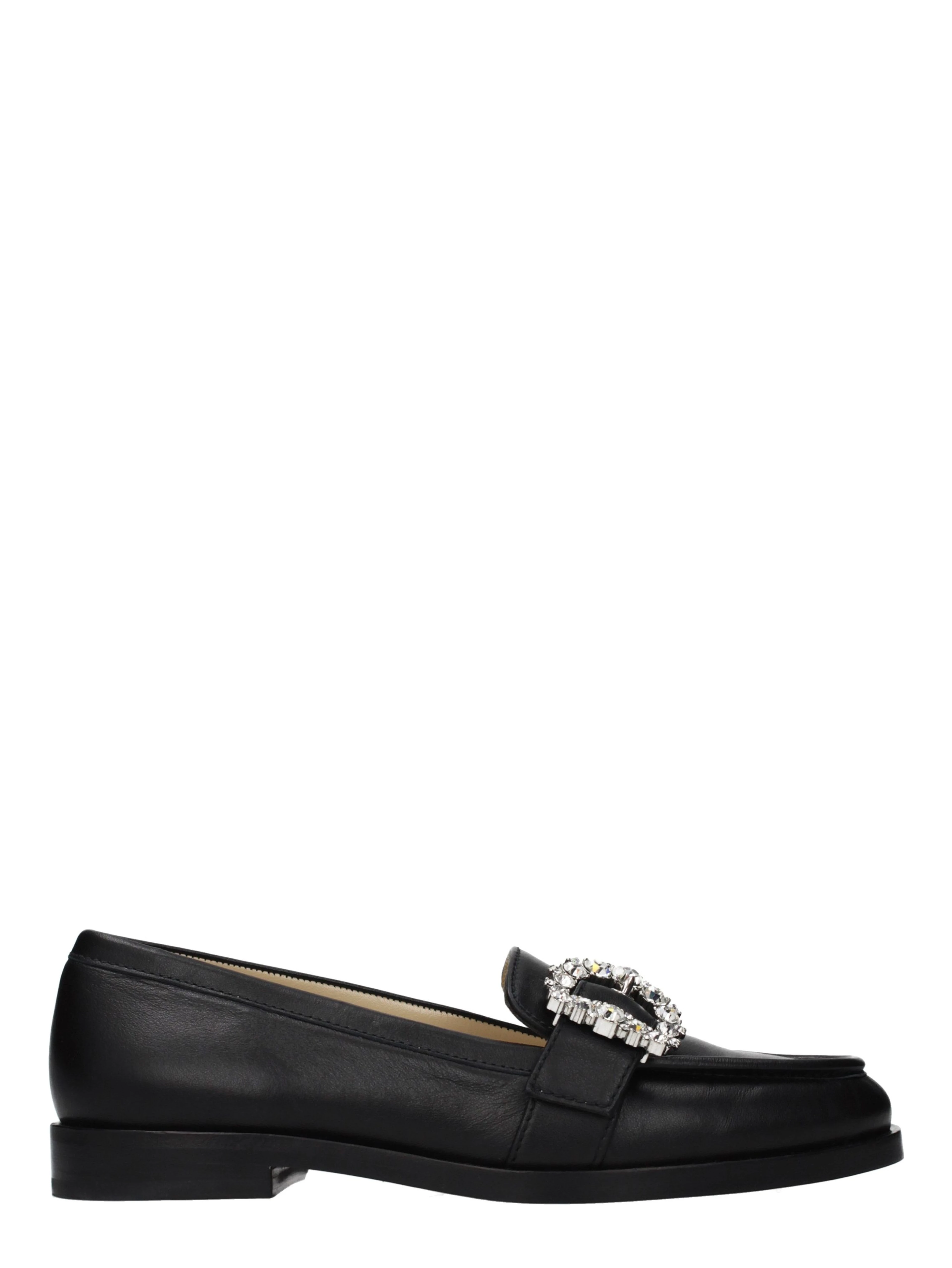 Black Leather Slip-On Loafers