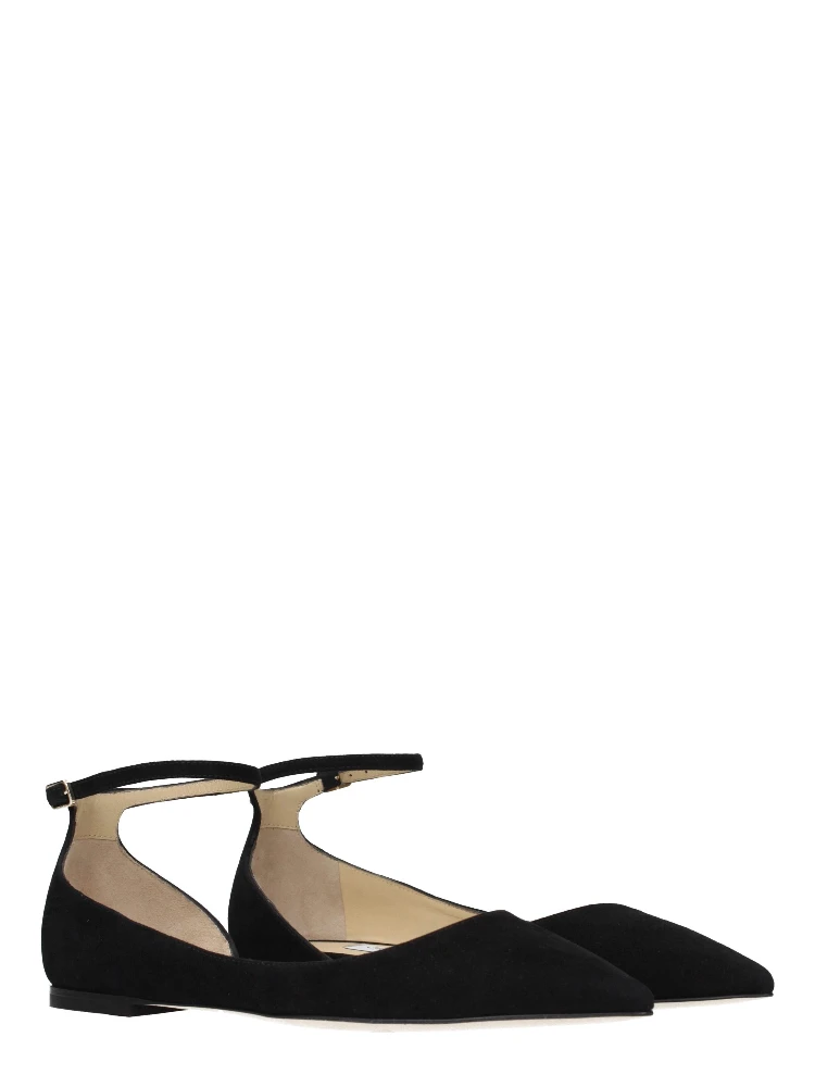 حذاء باليه مسطح من الجلد الأسود alternative