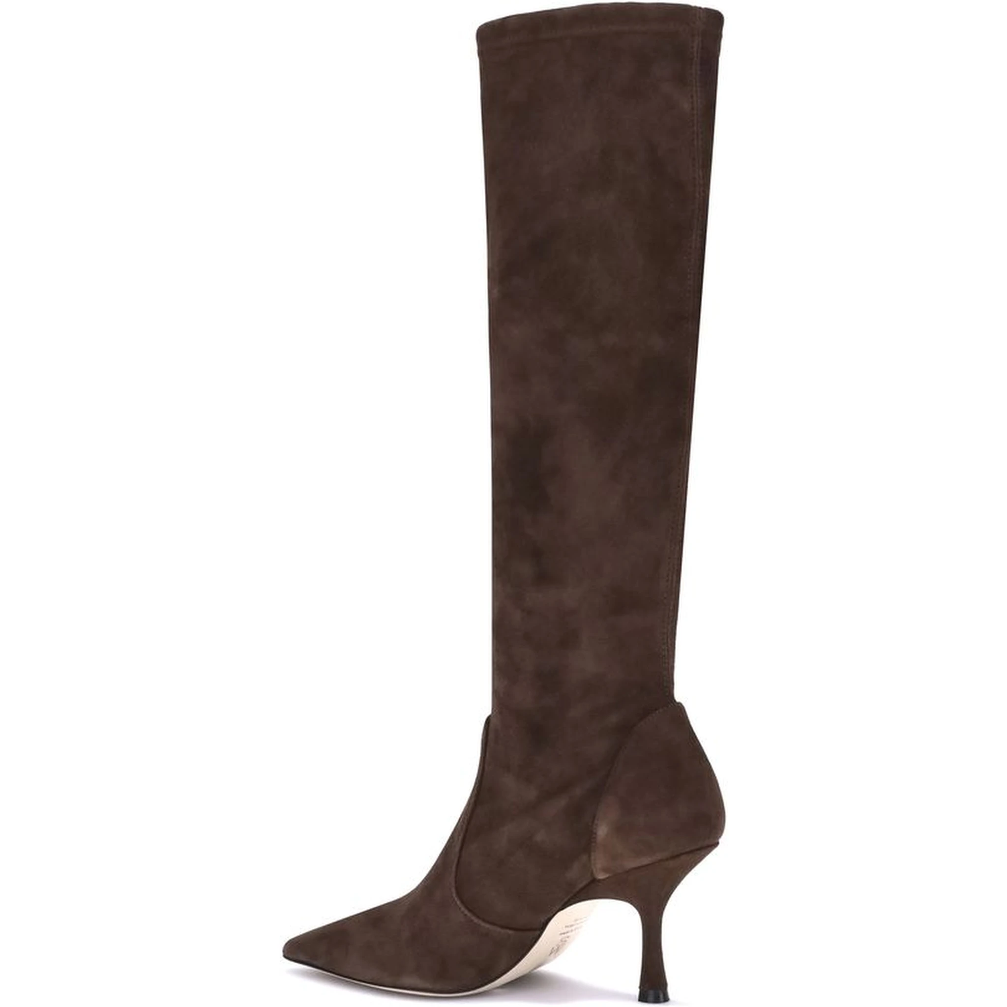 حذاء بوت بكعب عالٍ من جلد العجل البني من ماركة بوس توروس